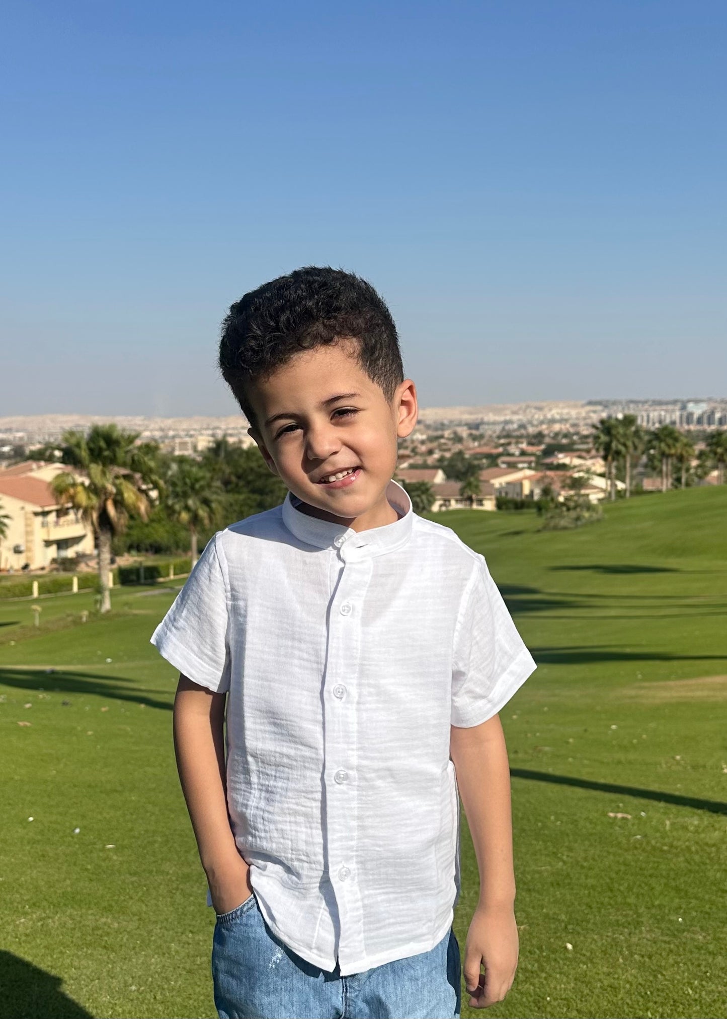 Boys White Linen Shirt