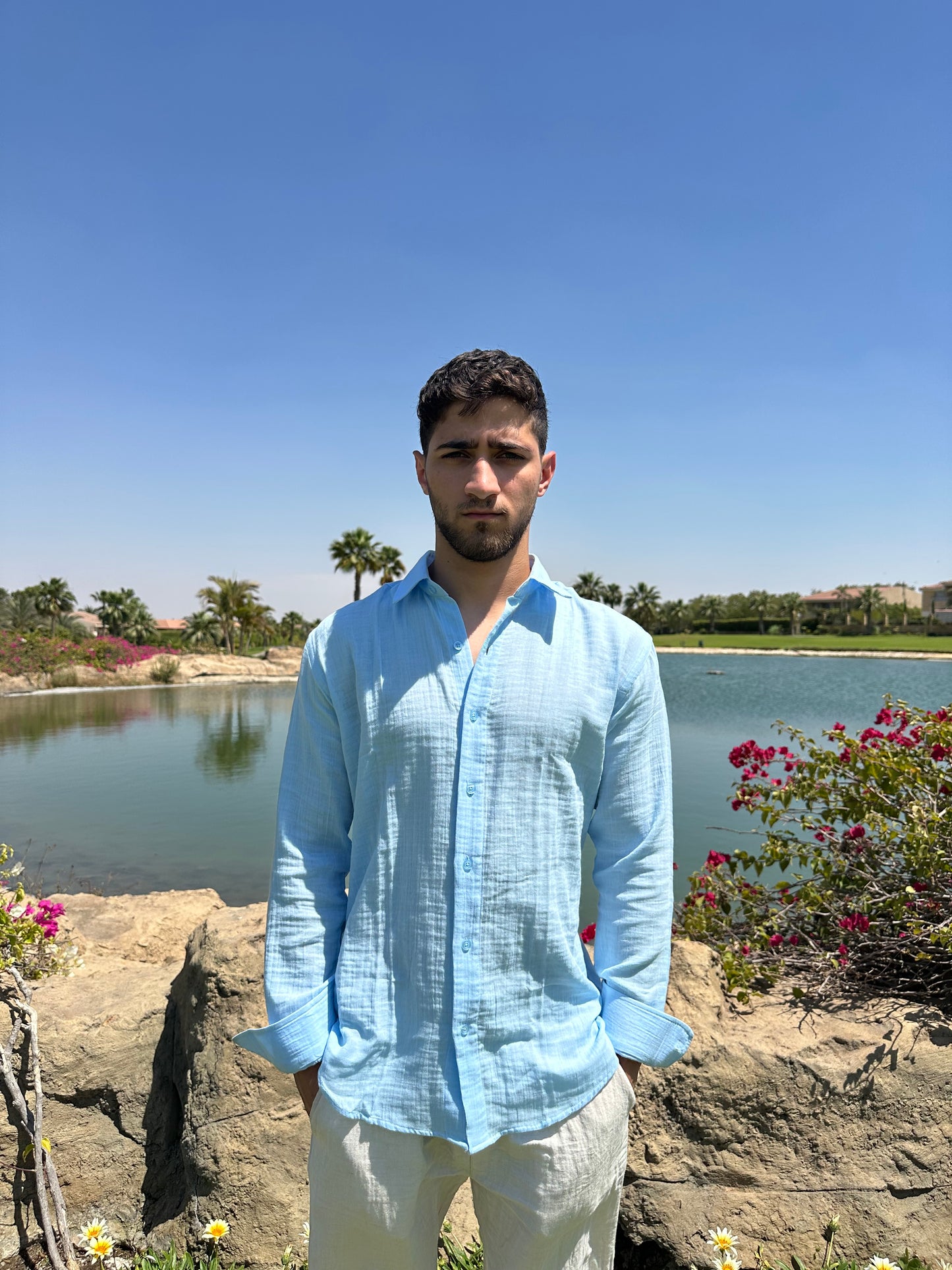 Baby Blue Linen Shirt