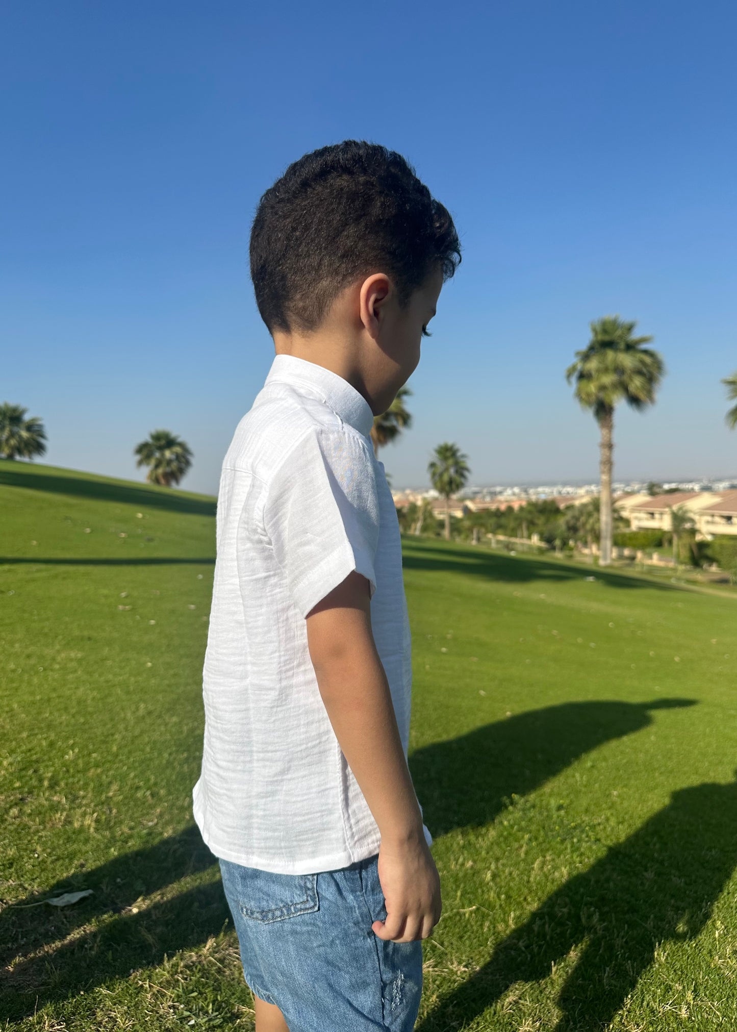 Boys White Linen Shirt