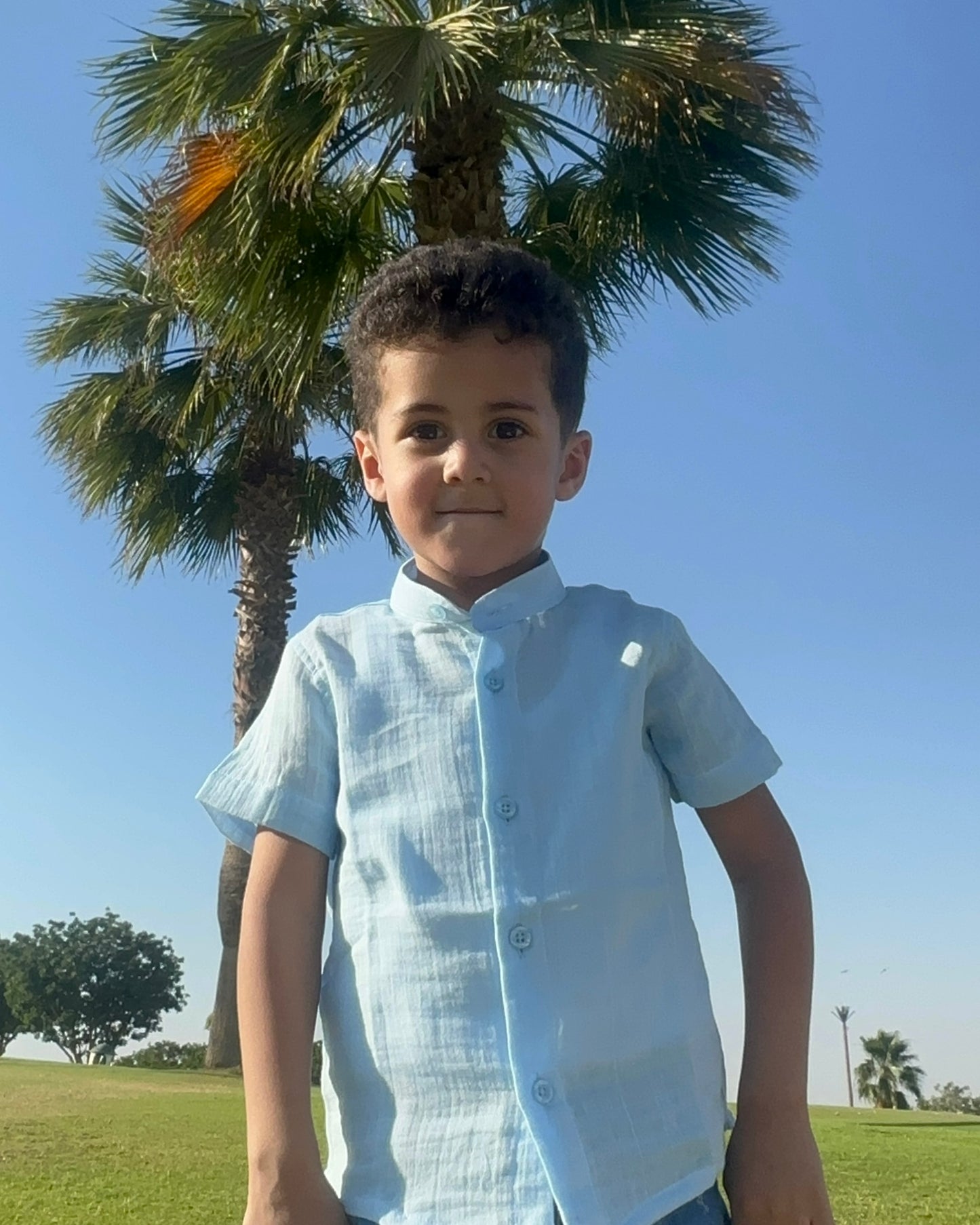 Boys Baby Blue linen Shirt