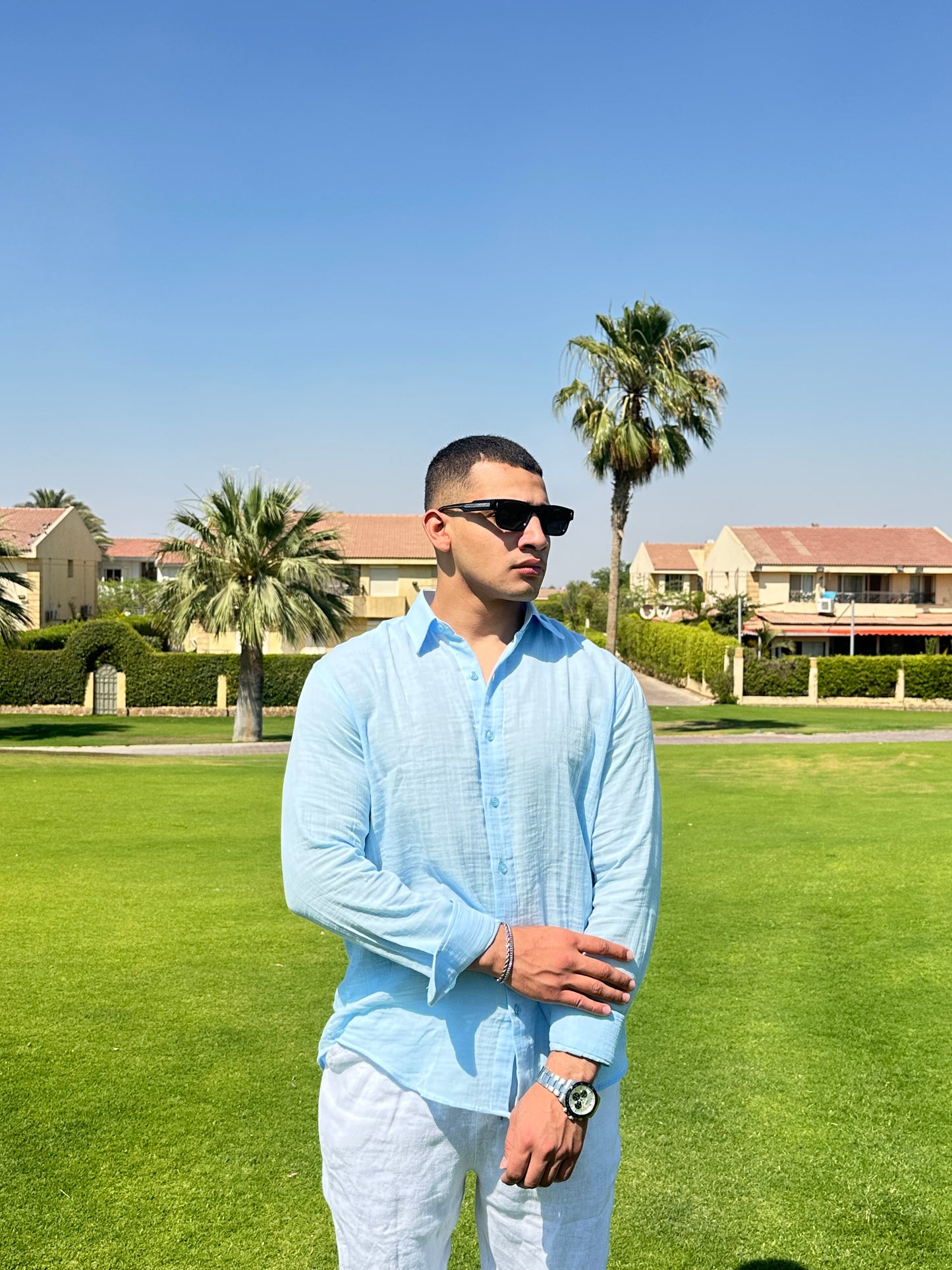 Baby Blue Linen Shirt