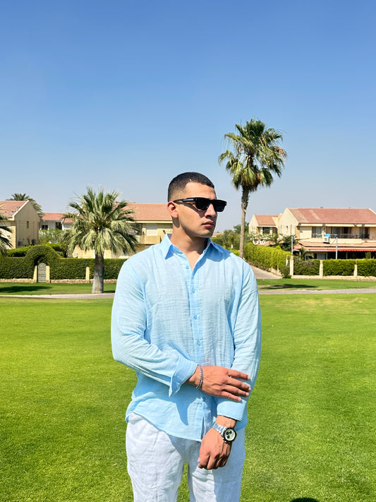 Baby Blue Linen Shirt